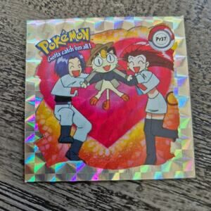 Vintage 1999 Artbox Pokemon Sticker Team Rocket Pr37 Series 1 Silver Prism Holo